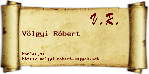 Völgyi Róbert névjegykártya